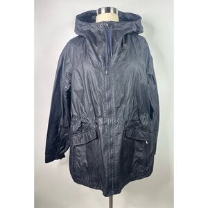 Athleta hooded zipper closure drawstring l polyurethane 
Jacket